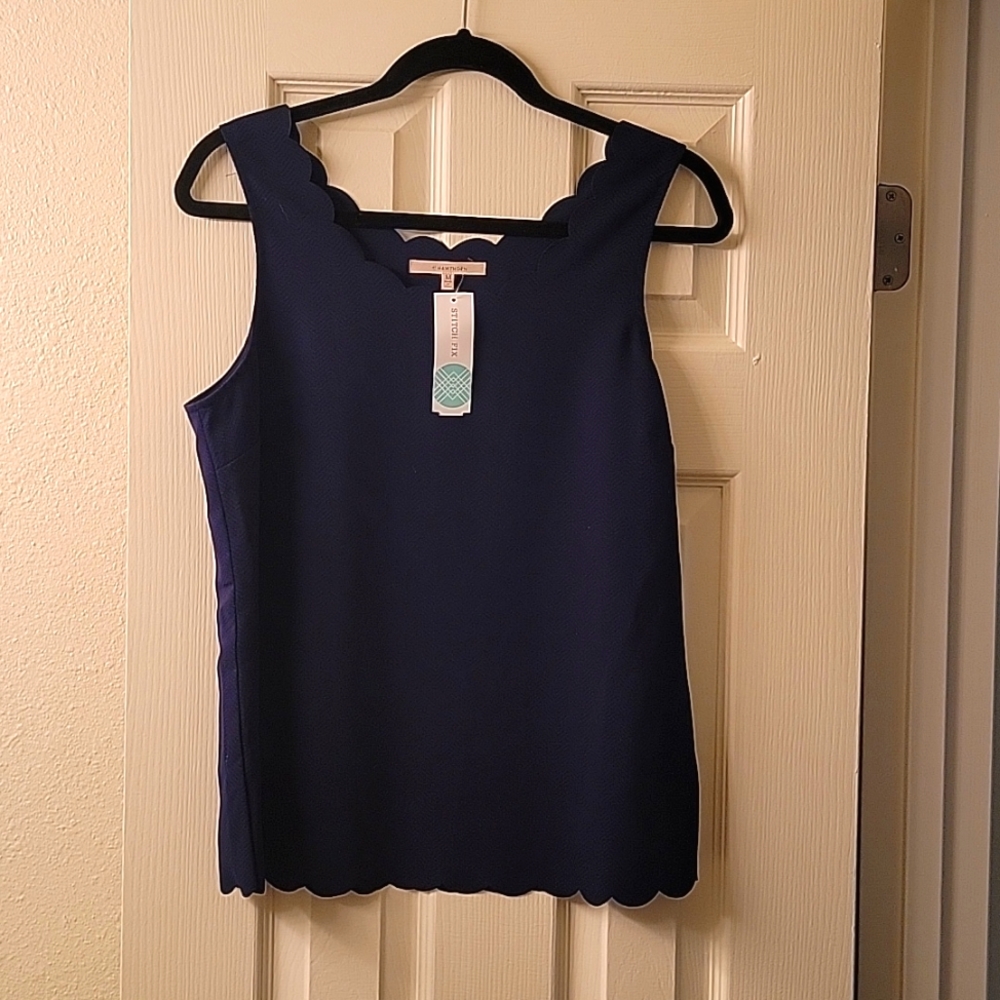Navy Blue Sleeveless blouse NWT Stitch Fix